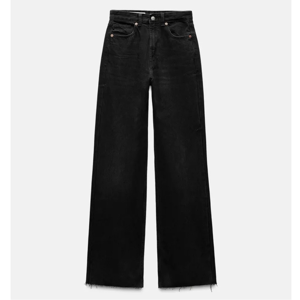 Zara Black Wide Leg High Waisted Women's Jeans Size 4